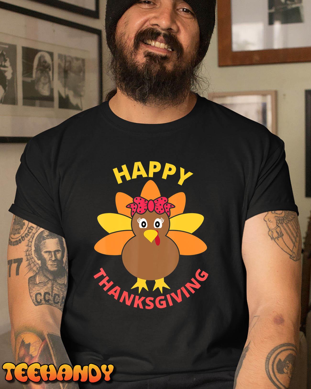 Cute Funny Turkey Face for Boys Girls Kids Thanksgiving T-Shirt