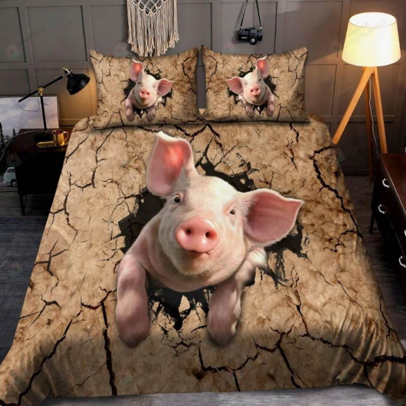 Cute Pig All Over Printed  3D Bedding Set