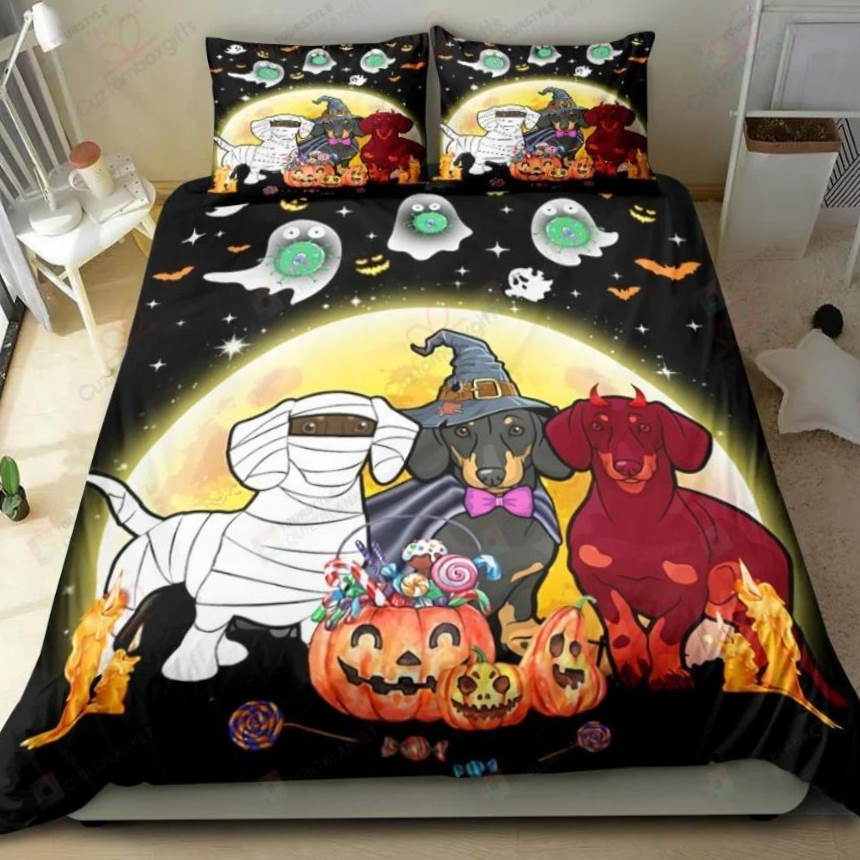 Dachshund Halloween 3D Bedding Set