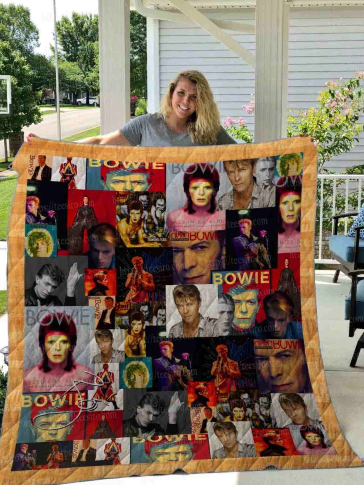 David Bowie Colorful Quilt Blanket