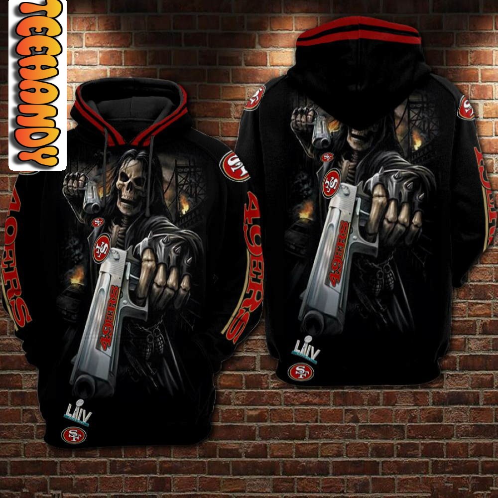 Death Skull SF 49ers 3D Hoodie