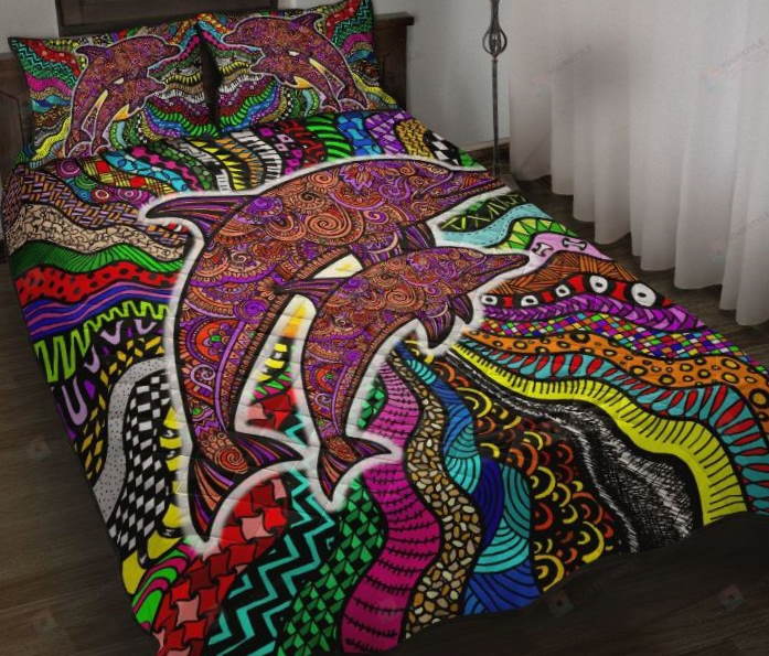 Dolphin Colorful Style 3D Bedding Set