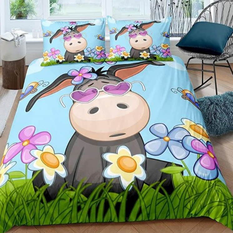 Donkey In Flower Garden 3D Bedding Set