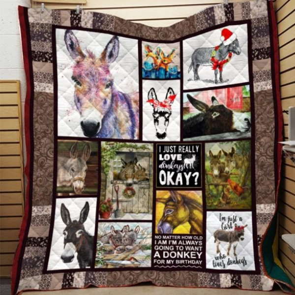 Donkey Printing 3D Quilt Blanket