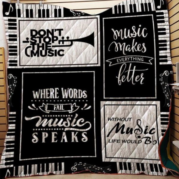 Dont Stop Music 3D Quilt Blanket