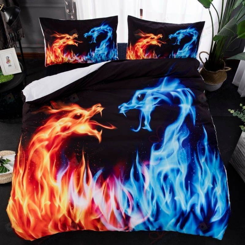 Dragon Fire And Water 3D Bedding Set