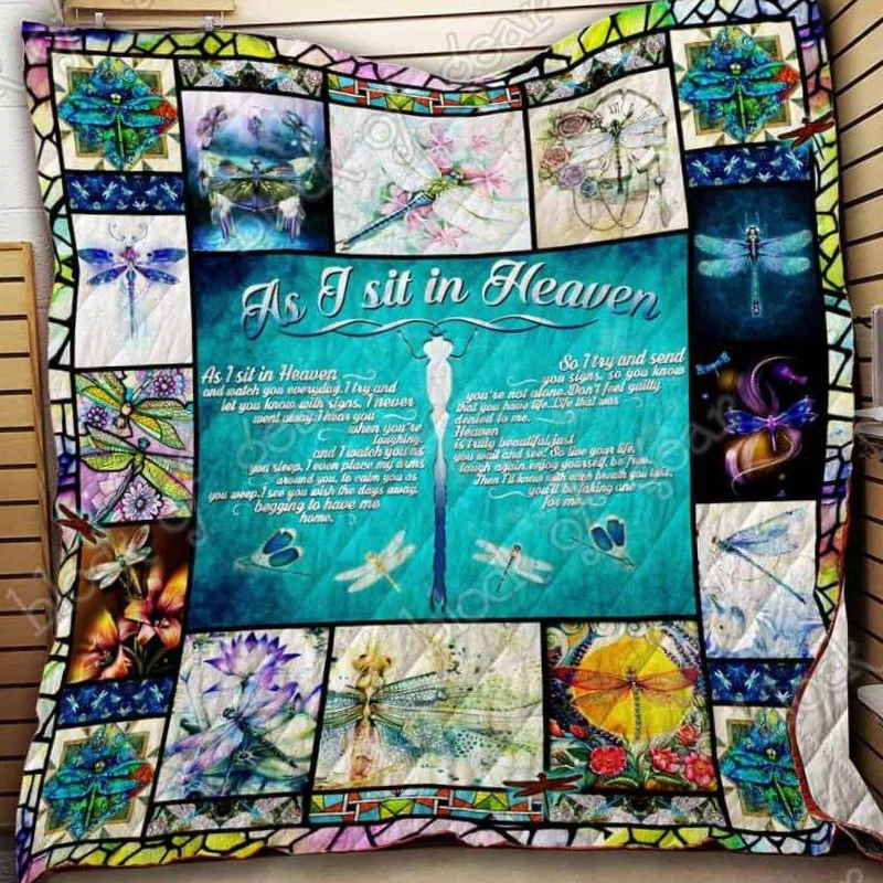 Dragonfly Assit In Heaven Christmas Gift Quilt Blanket