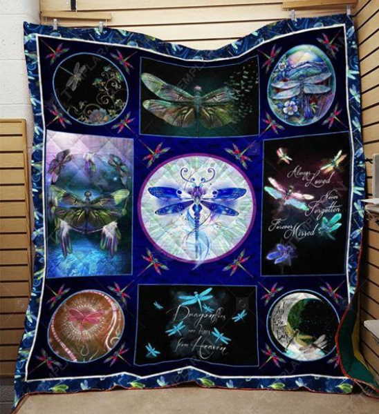 Dragonfly Chill With Me Tonight Christmas Gift Quilt Blanket