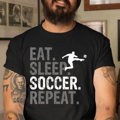 Eat Sleep Soccer Repeat – Soccer Graphic T-Shirt