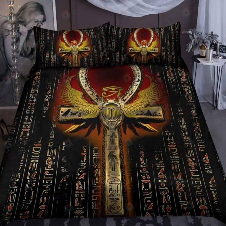 Egyptian Ankh Scarab 3D Bedding Set