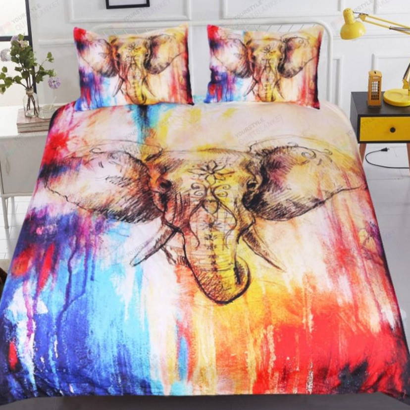 Elephant Colorful 3D Bedding Set