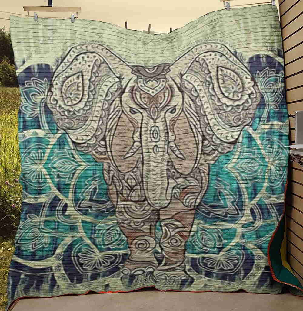 Elephants Men 3D Quilt Blanket