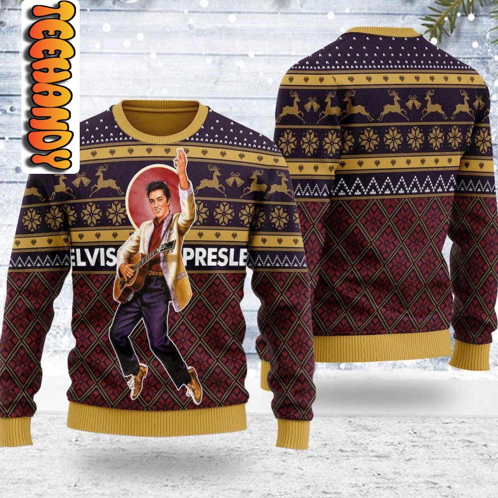 Elvis Presley Dance Ugly Christmas Sweater