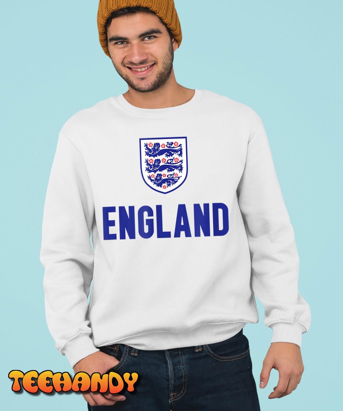 England 1982 Soccer Team Jersey British Three Heraldic Lions T-Shirt