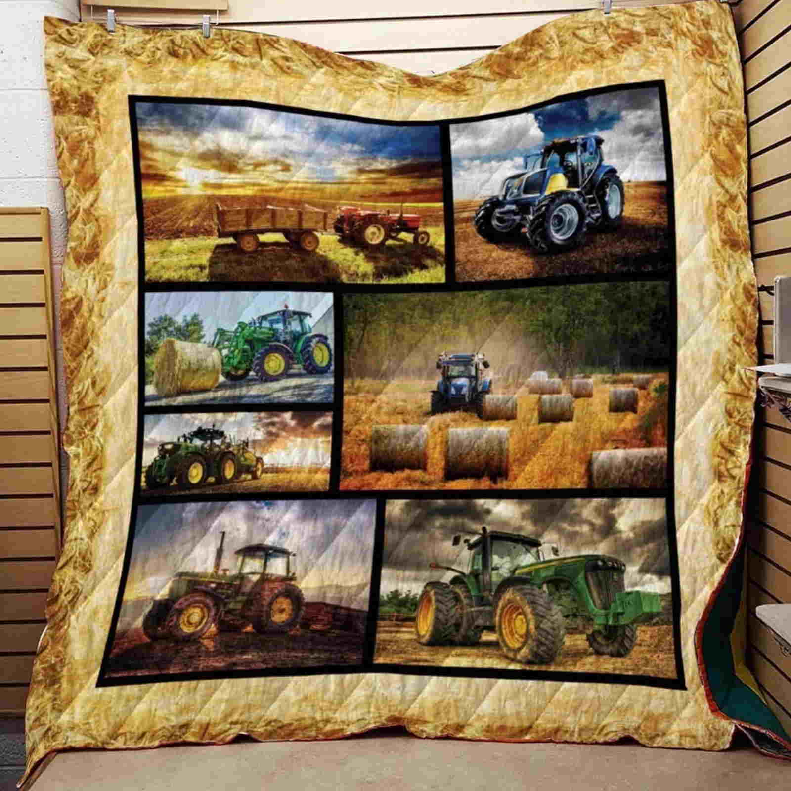 Farm Tractor Let Go To Farm Quilt Blanket