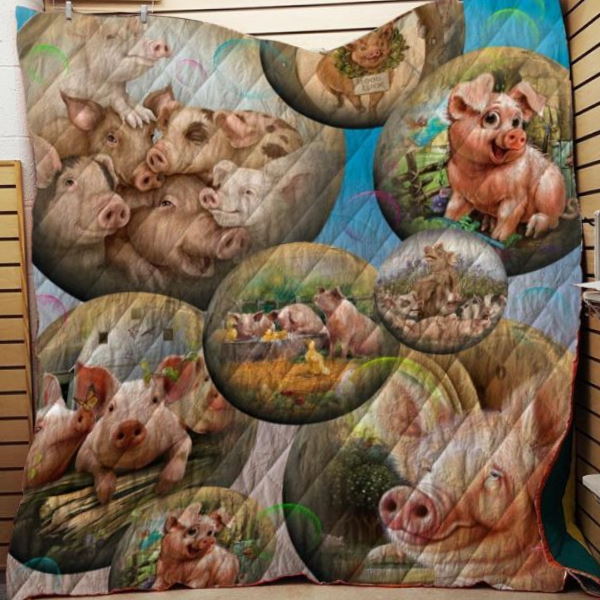 Farmer Pigs Kid Loves 3D Quilt Blanket