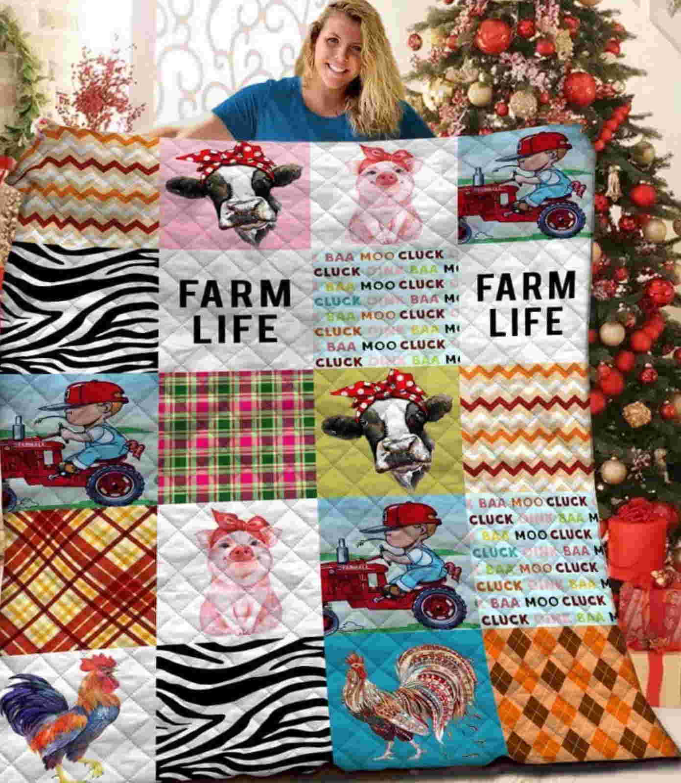 Farmi Have Farm All Over Printed 3D Quilt Blanket