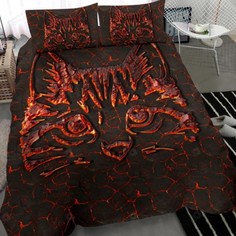 Fire Cat All Over Printed 3D Bedding Set