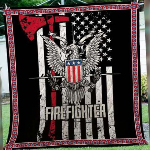 Firefighter First Responder Custom 3D Quilt Blanket