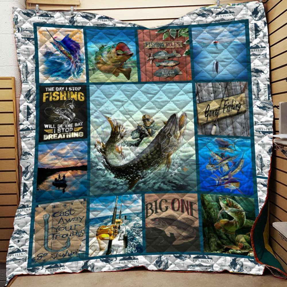 Fishing Is Life Quilt Blanket