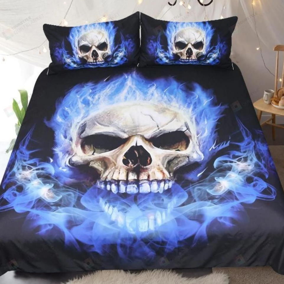 Flame Skull All Over Printed 3D Bedding Set