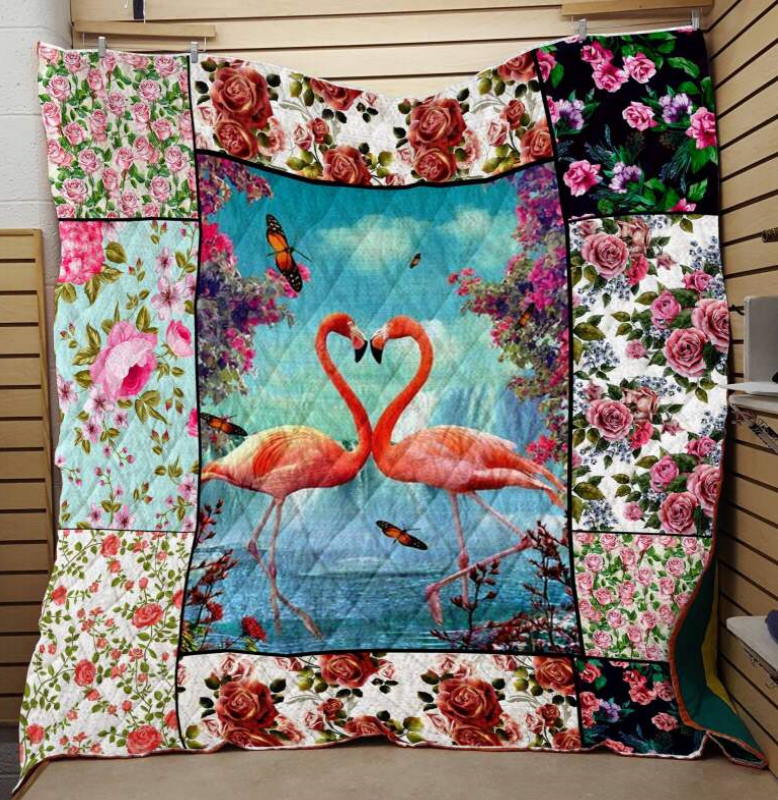 Flamingo Love 3D Quilt Blanket