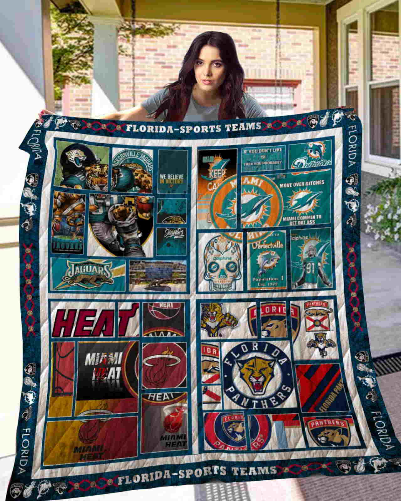 Florida 3D Quilt Blanket