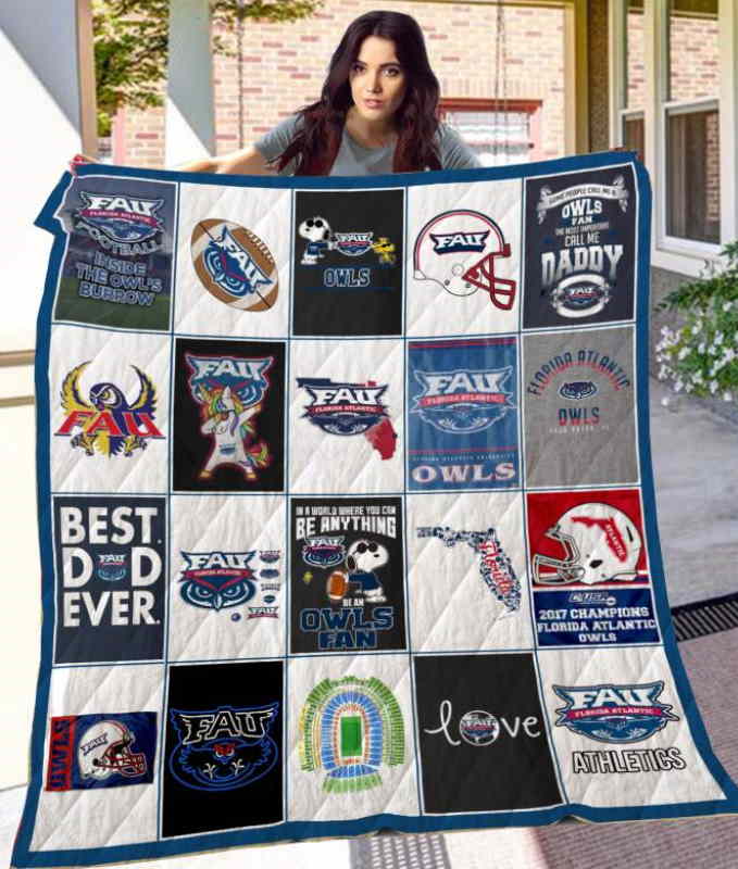 Florida Atlantic Owls Football 3D Quilt Blanket