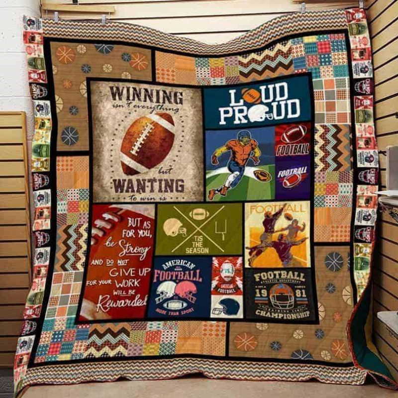 Football  All Over Printed Quilt Blanket