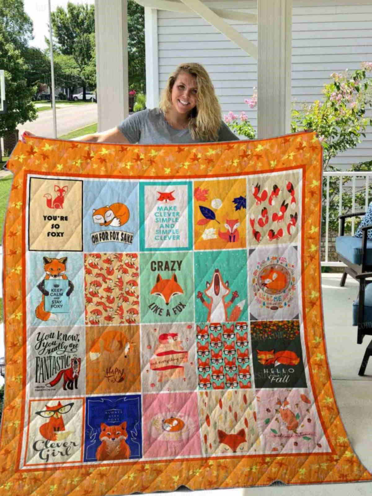 Fox And Autumn Quilt Blanket