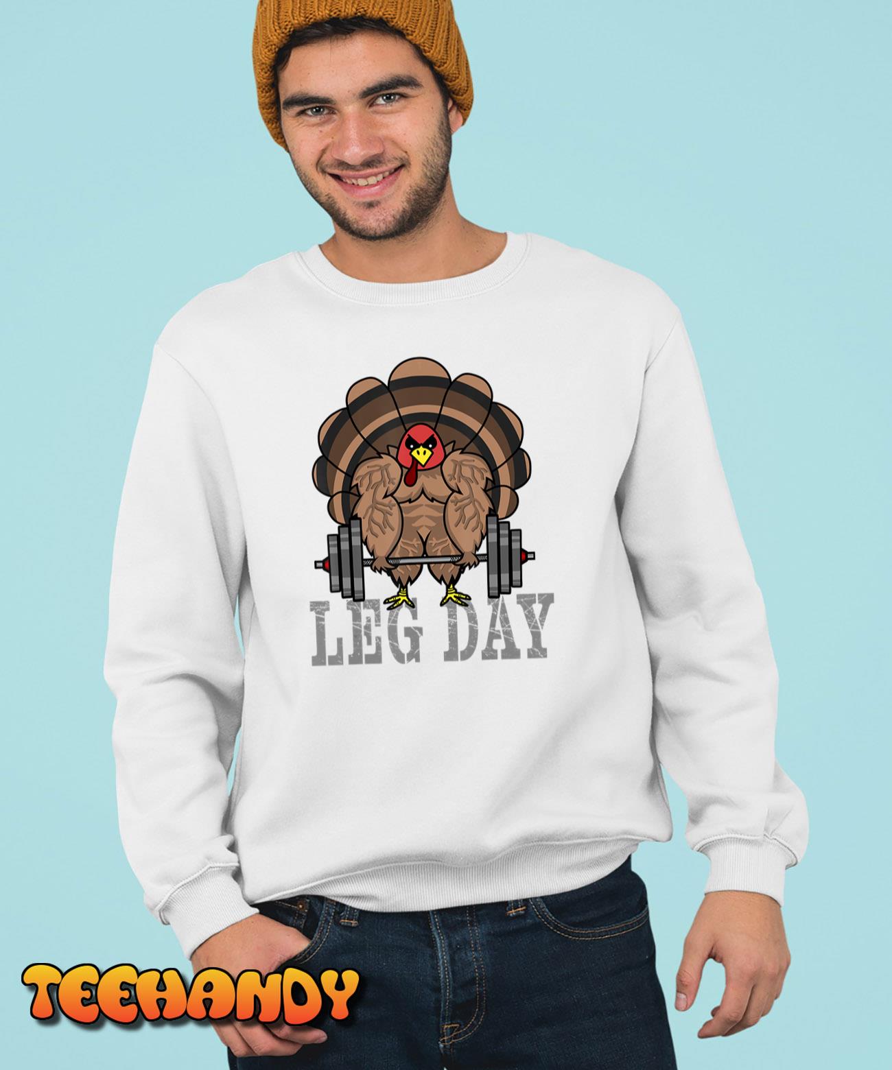 Funny Deadlifting Turkey Thanksgiving Leg Day Deadlift T-Shirt