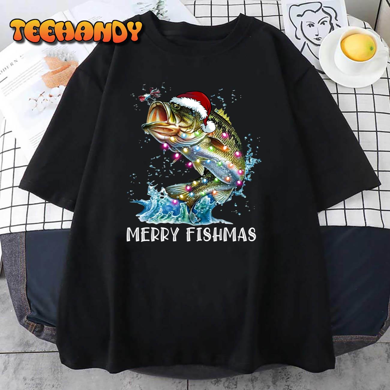 Funny Fish Christmas For Men Grandpa Fishing Lovers Dad Men T-Shirt