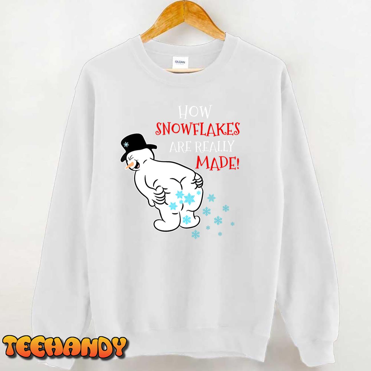 Funny Snowman How Snowflake Are Really Made Christmas Cutome T-Shirt