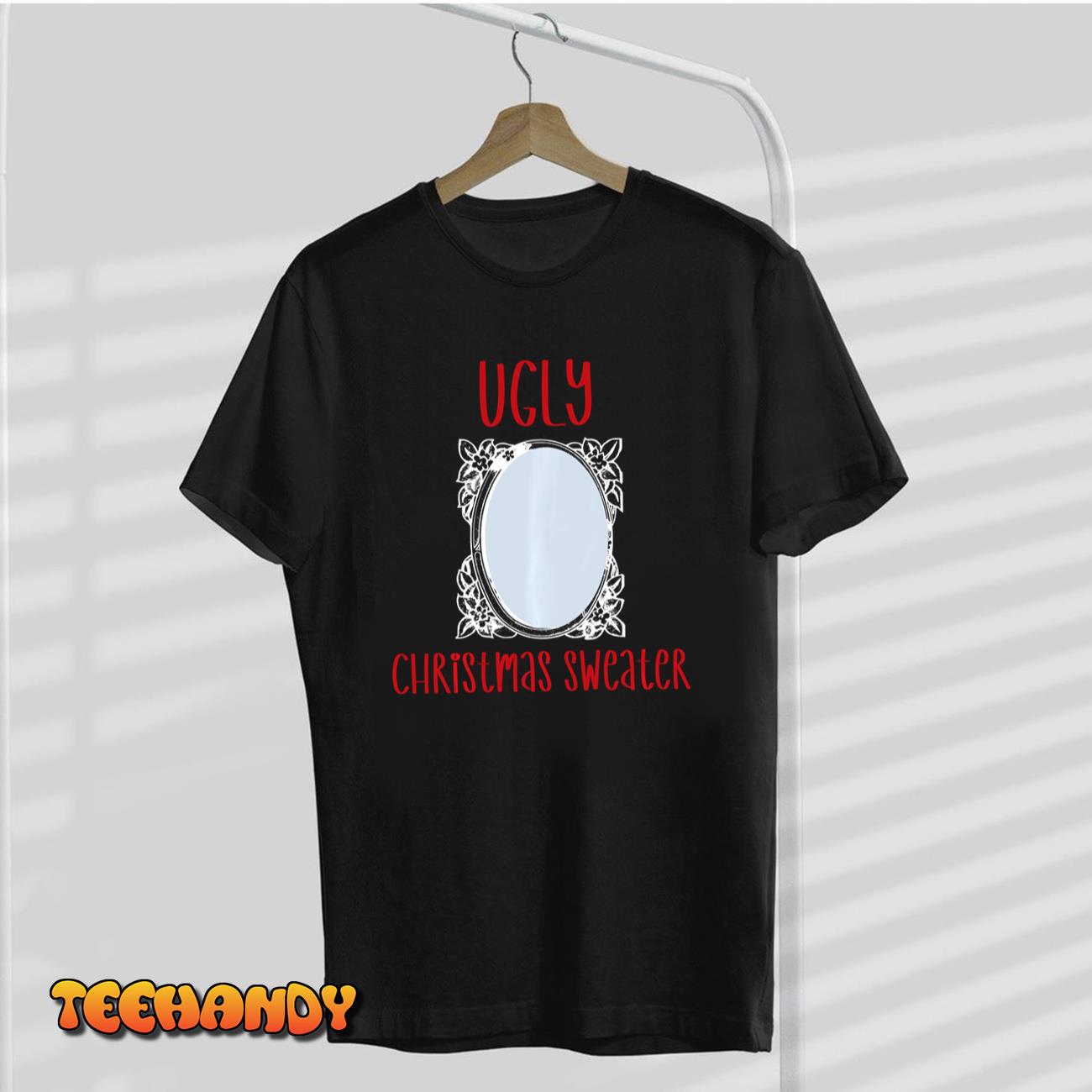 Funny Ugly Christmas Sweater With Mirror Graphic Long Sleeve T-Shirt