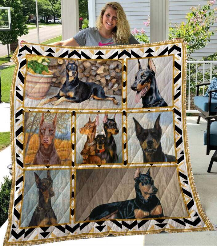 G13 Doberman 3D Quilt Blanket