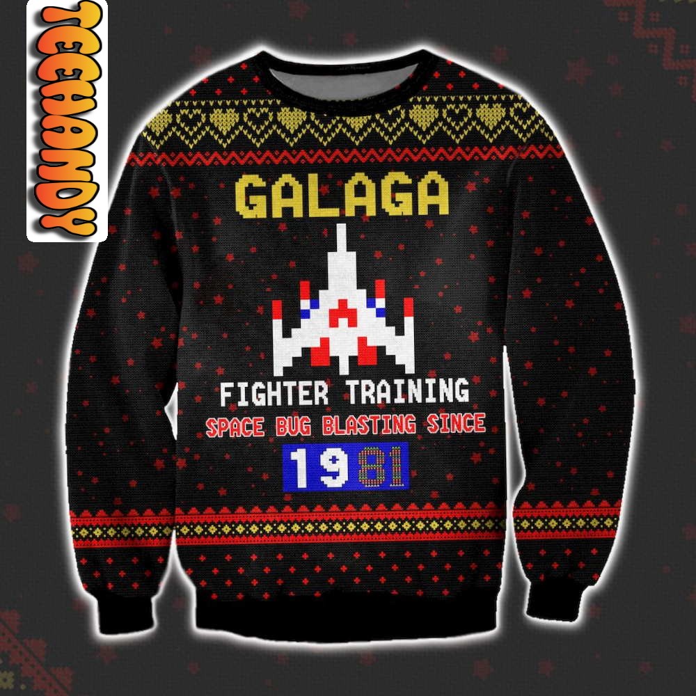 Galaga Space Bug Blasting Since 1981 Ugly Christmas Sweater