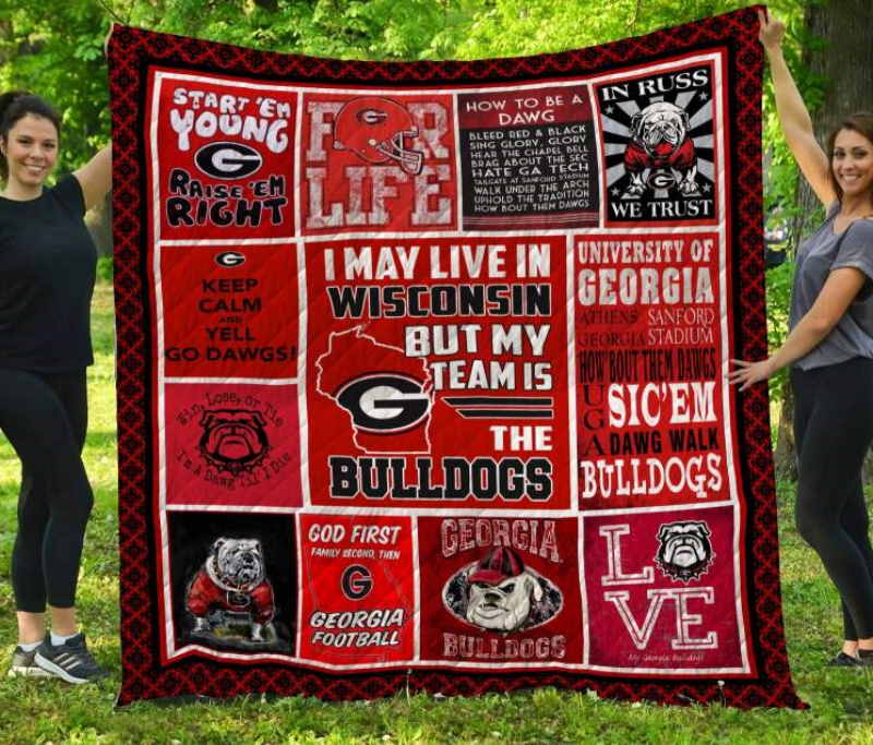 Georgia Bulldogs Wisconsin 3D Quilt Blanket