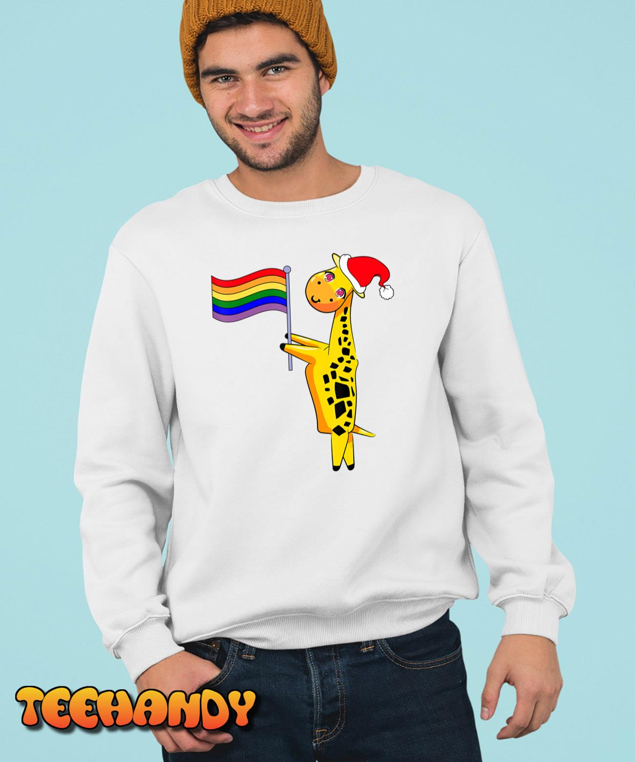 Giraffe LGBT-Q Pride Christmas Cute T-Shirt