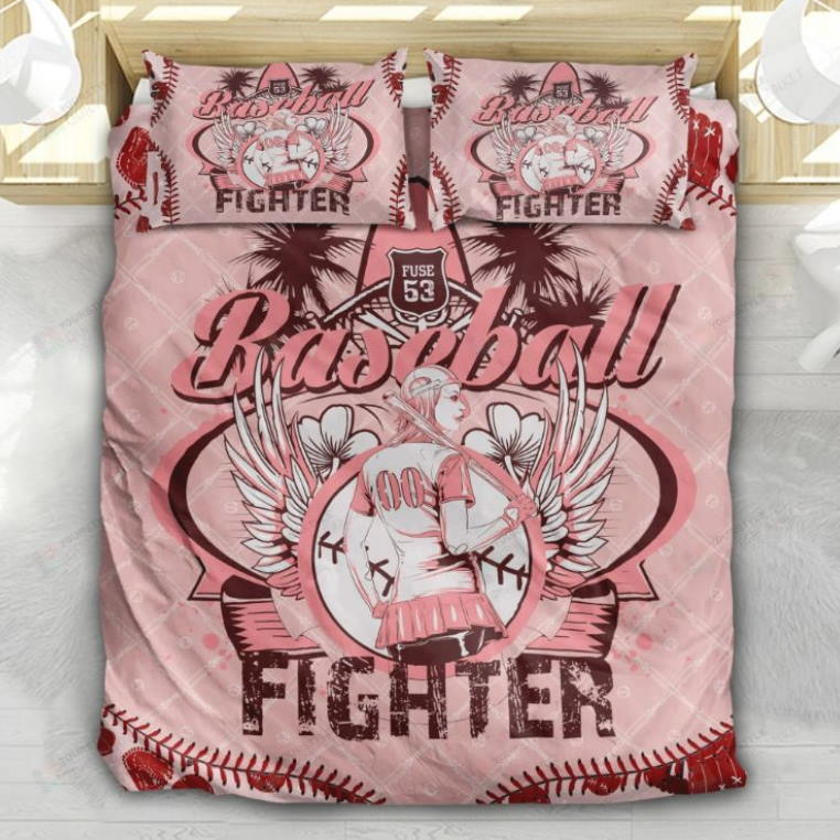 Girl Baseball Fighter 3D Bedding Set