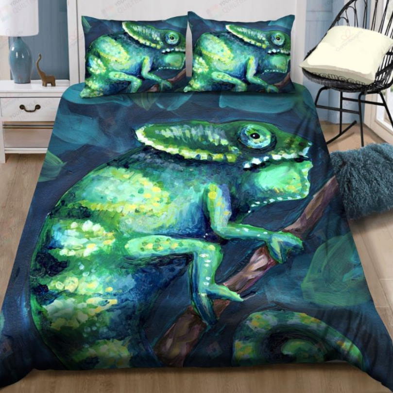 Green Chameleon 3D Bedding Set