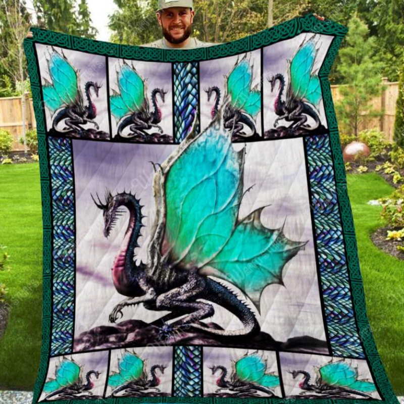 Green Dragon Db 3D Quilt Blanket