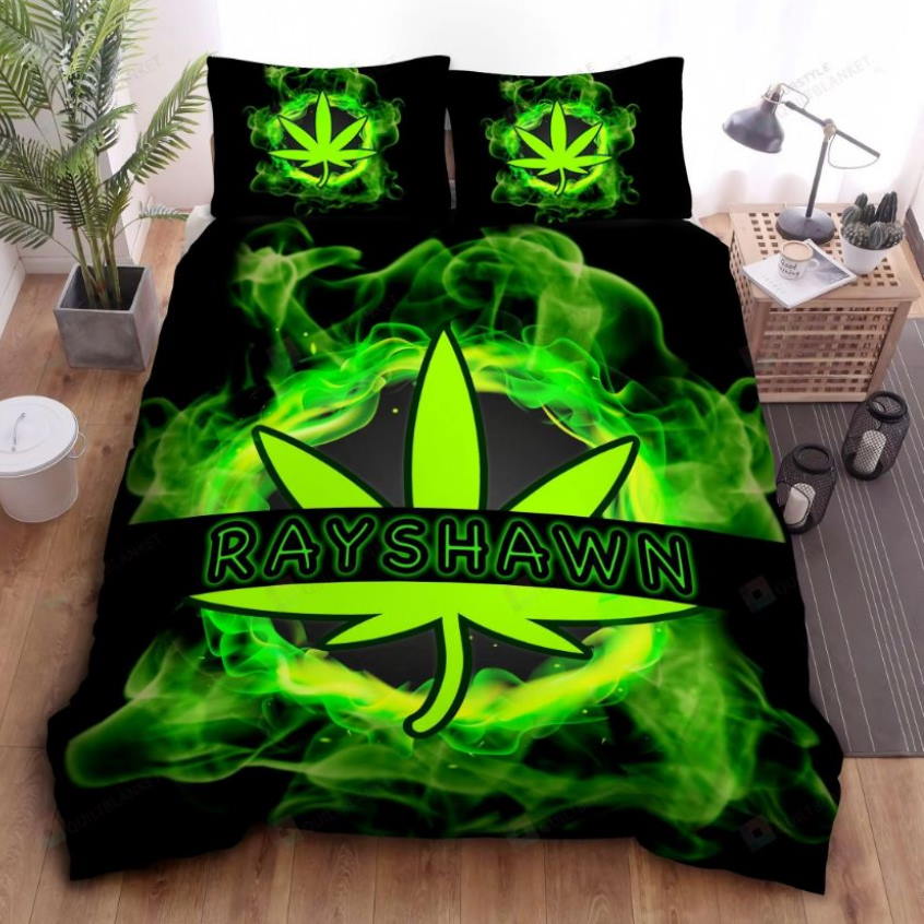 Green Smoke Weed 3D Bedding Set