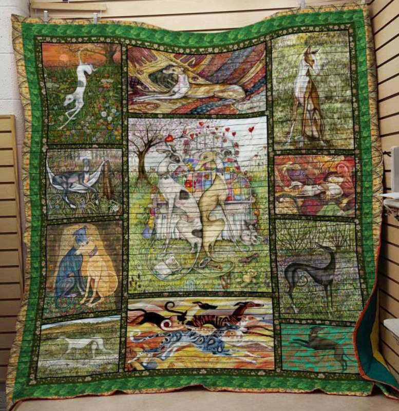 Greyhoundhunting Together Quilt Blanket