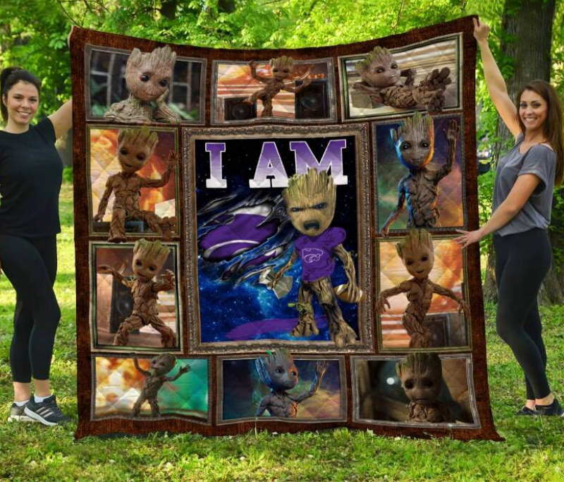 Groot Kansas State Wildcats 3D Quilt Blanket