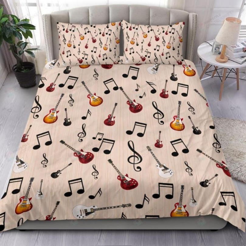 Guitar And Music Notes 3D Bedding Set