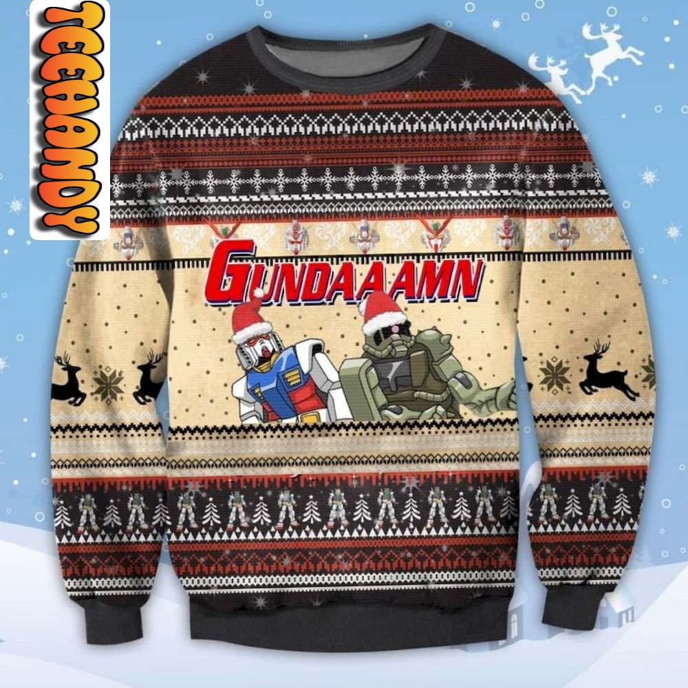 Gundaaamn Wing Ugly Christmas Sweater