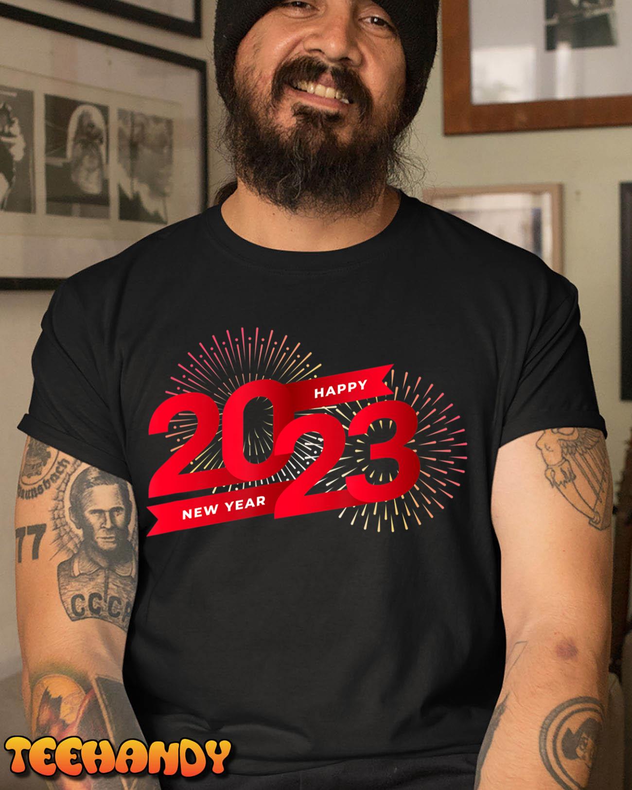 Happy New Year 2023 Colorful Matching Family New Year Party T-Shirt