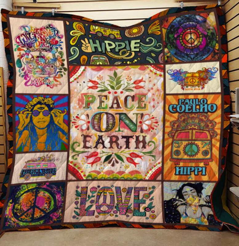 Hippie On Earth 3D Quilt Blanket