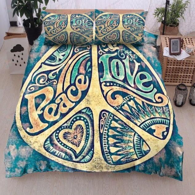 Hippie Peace Love 3D Bedding Set