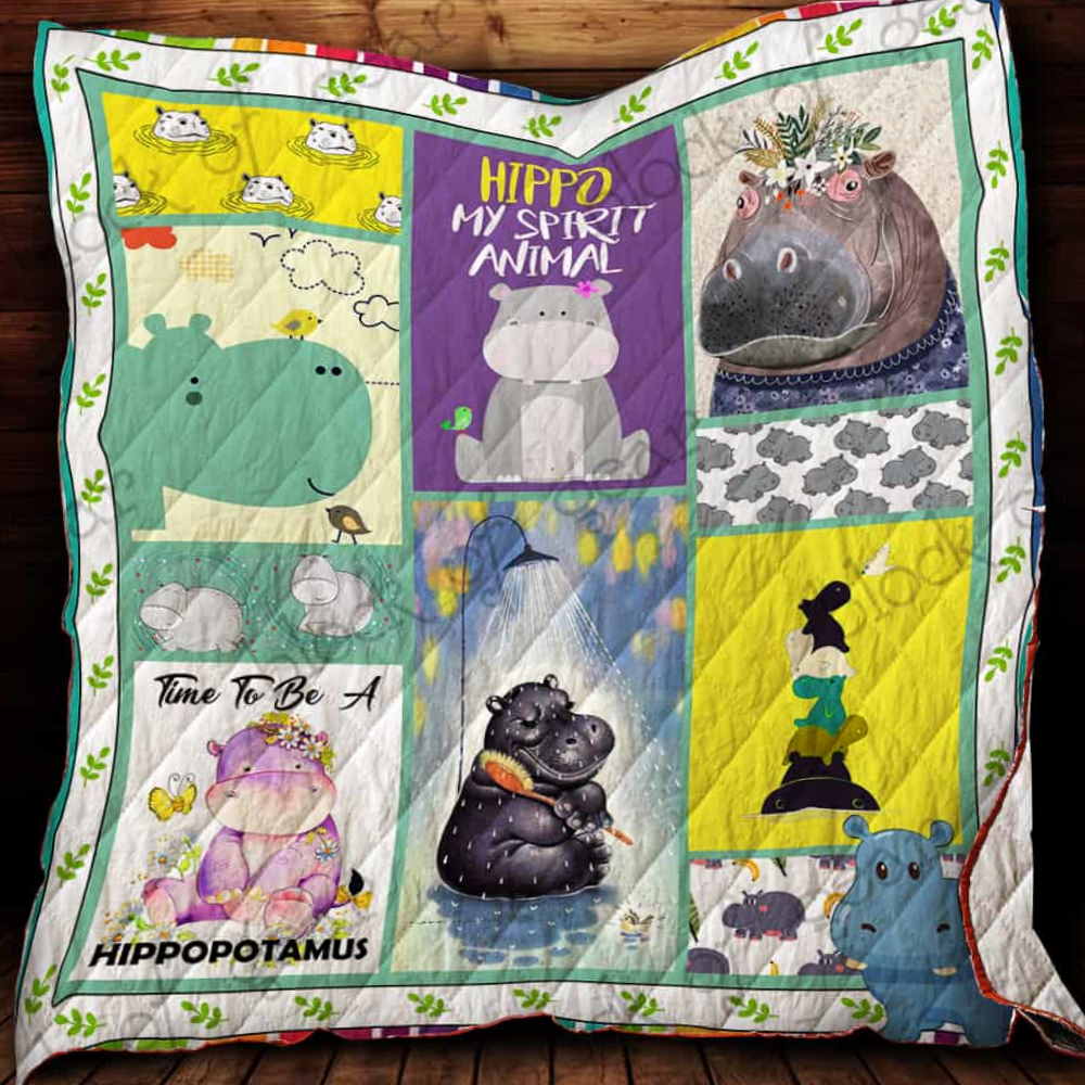 Hippo My Spirit Animal Quilt Blanket